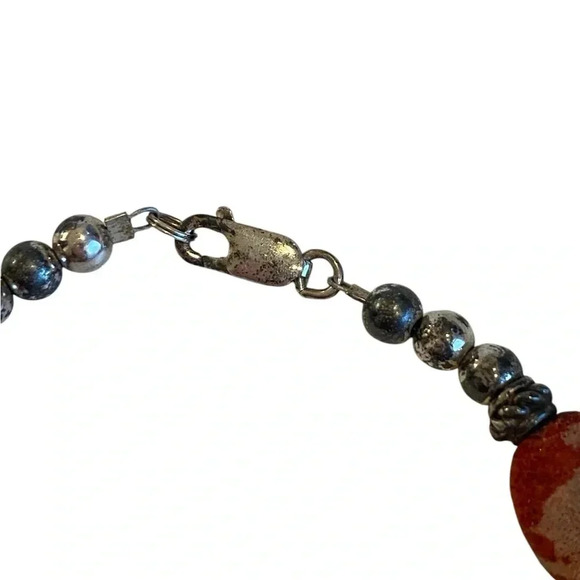 Vintage Womens Red Coral And Turquoise Beaded Bracelet Boho Native American - Picture 4 of 5